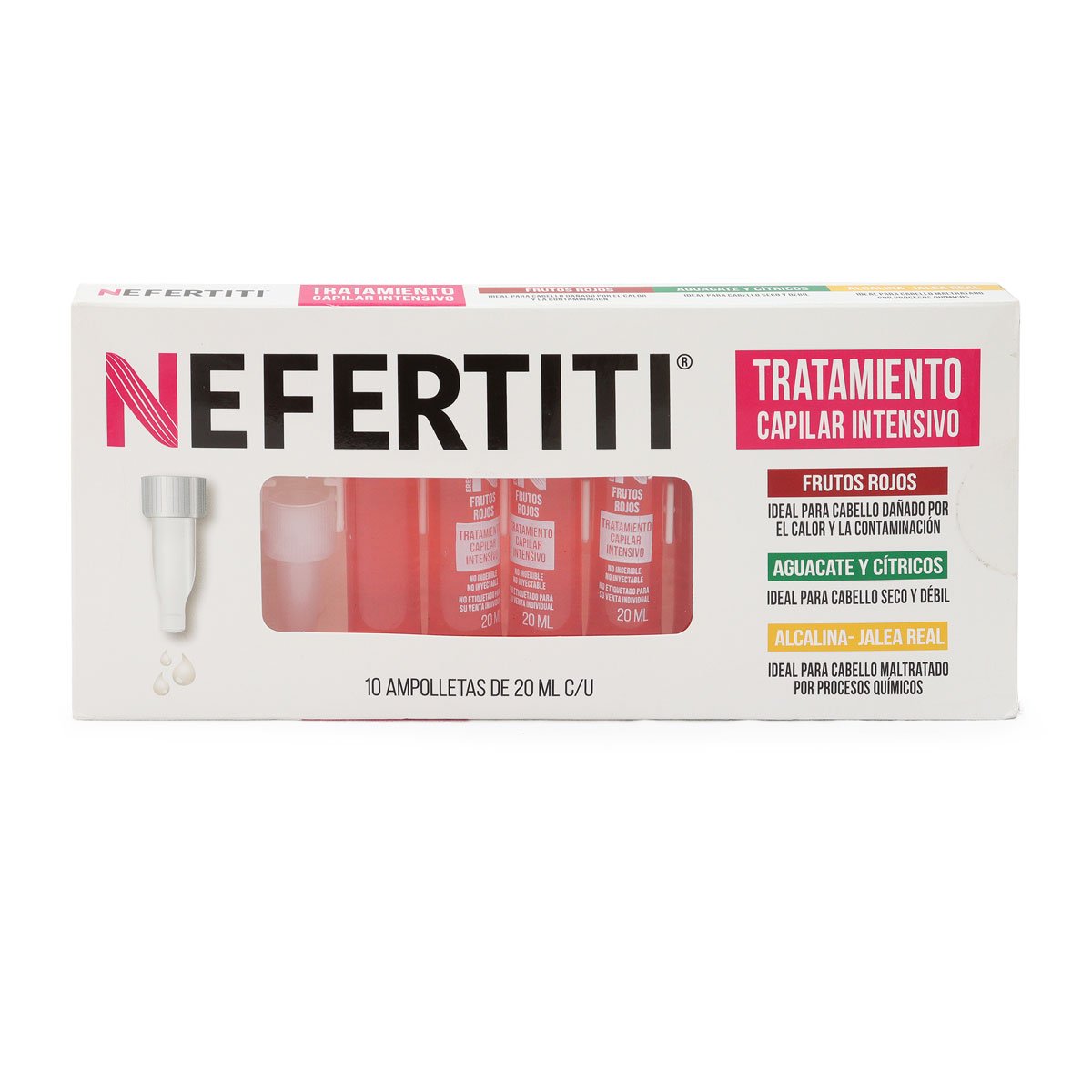 Ampolletas Para Cabello Frutos Rojos Nefertiti 10 Pz