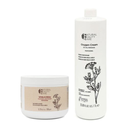 Decolorante para Cabello en Polvo Aclarador Nbc White & Shine 350 gr + Peróxido 1 L