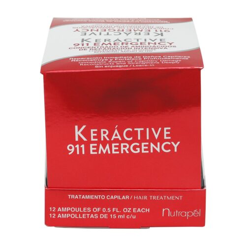 Ampolletas para Cabello Keráctive 911 Emergency Nutrapel 12 Ampolletas de 15 ml c/u