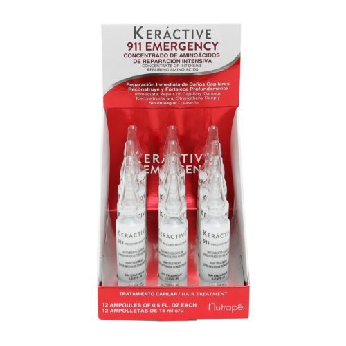 Ampolletas para Cabello Keráctive 911 Emergency Nutrapel 12 Ampolletas de 15 ml c/u