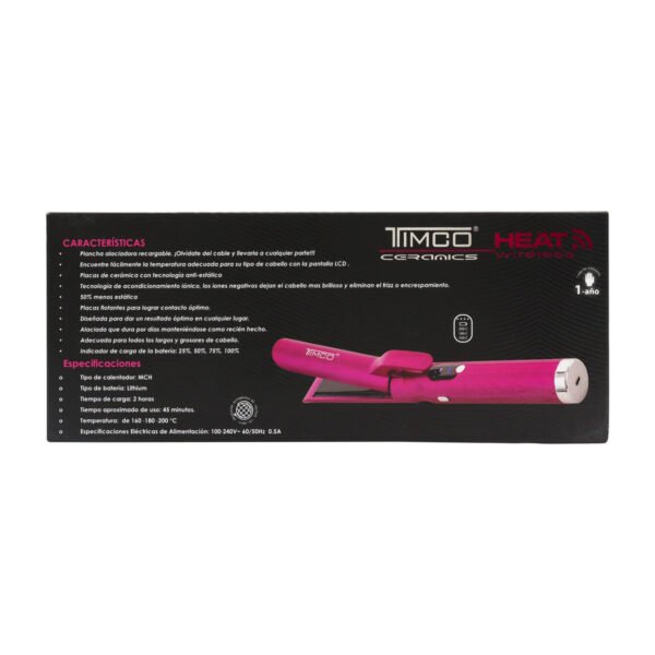 Plancha para Cabello Alaciadora Recargable Timco Ceramics