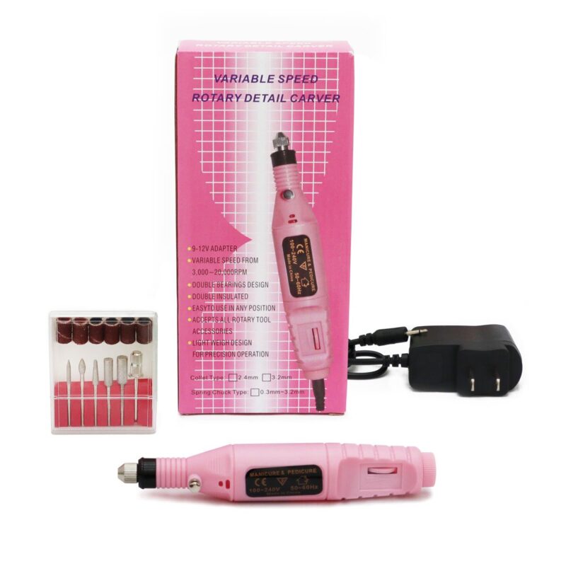 Esmeril para Uñas Mini Rosa con Velocidad Rotaroria