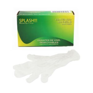 Guantes Desechables con Polvo Absorbente Splash Beauty Line 100 pz