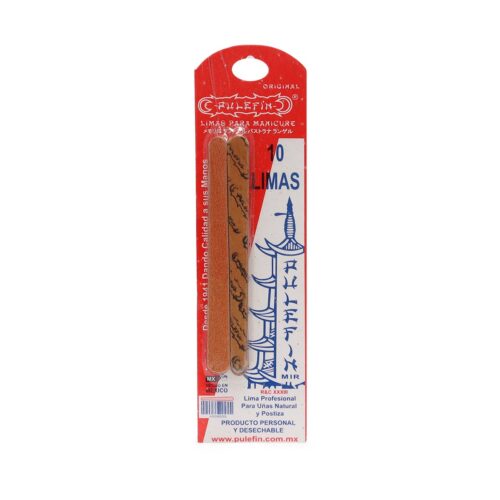 Lima para Uñas Natural y Postiza Pulefin 10 pzas