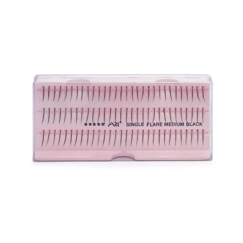 Pestañas Postizas 1x1 Single Flare Medium Black Ari 60 pz
