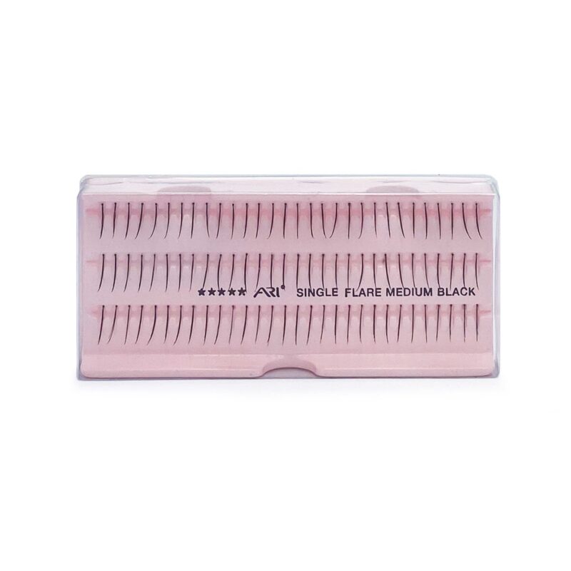 Pestañas Postizas 1x1 Single Flare Medium Black Ari 60 pz