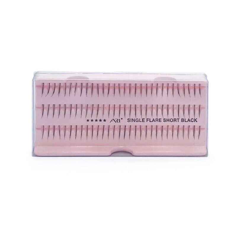 Pestañas Postizas 1x1 Single Flare Short Black Ari 60 pz