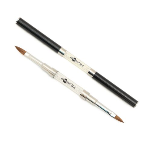 Pincel para Uñas Doble Rx#4 y #8 Metálico Punto Nails