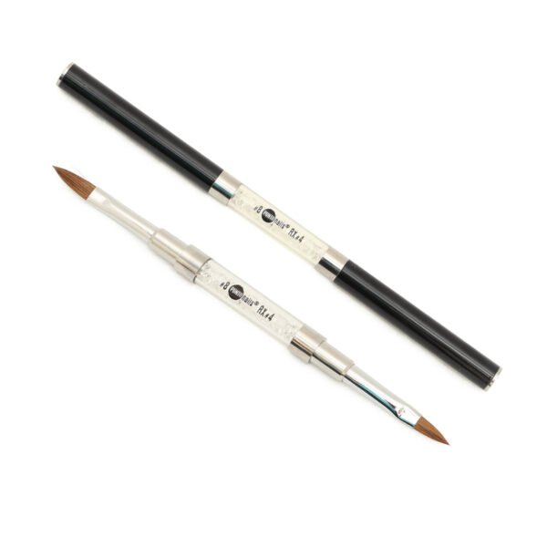Pincel para Uñas Doble Rx#4 y #8 Metálico Punto Nails
