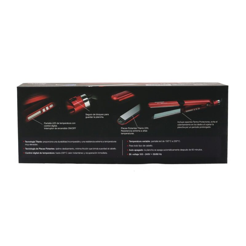 Plancha para Cabello Alaciadora X-Titanium Roja Timco