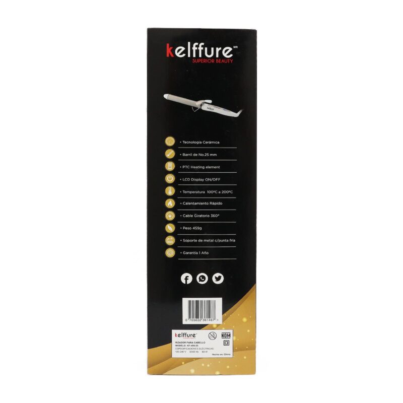 Tenaza para Cabello Rizadora Barril Kelffure Beauty - Imagen 3