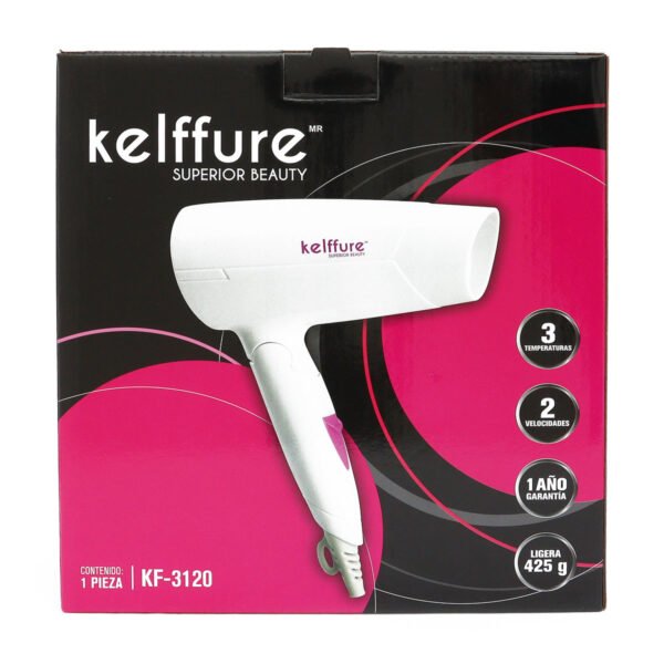 Secadora de Cabello Básica Blanca Kelffure Beauty