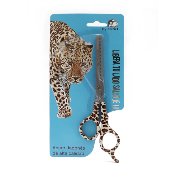 Tijera de Entresacar para Cabello Leopardo Lobo Salvaje