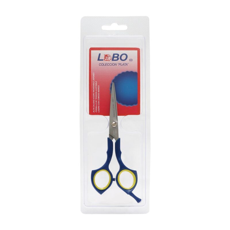 Tijera para Cortar Cabello Azul Lobo Colección Plata