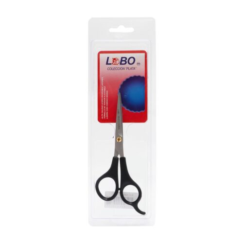Tijera para Cortar Cabello Negra Lobo Colección Plata