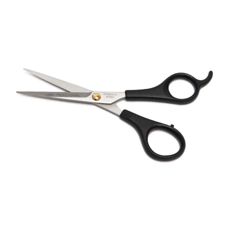 Tijera para Cortar Cabello Negra Lobo Colección Plata