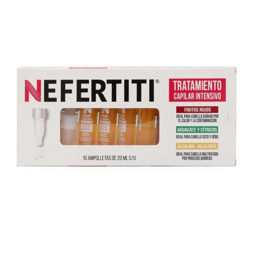 Ampolletas para Cabello Alcalina-Jalea Real Nefertiti 10 pz 20 ml