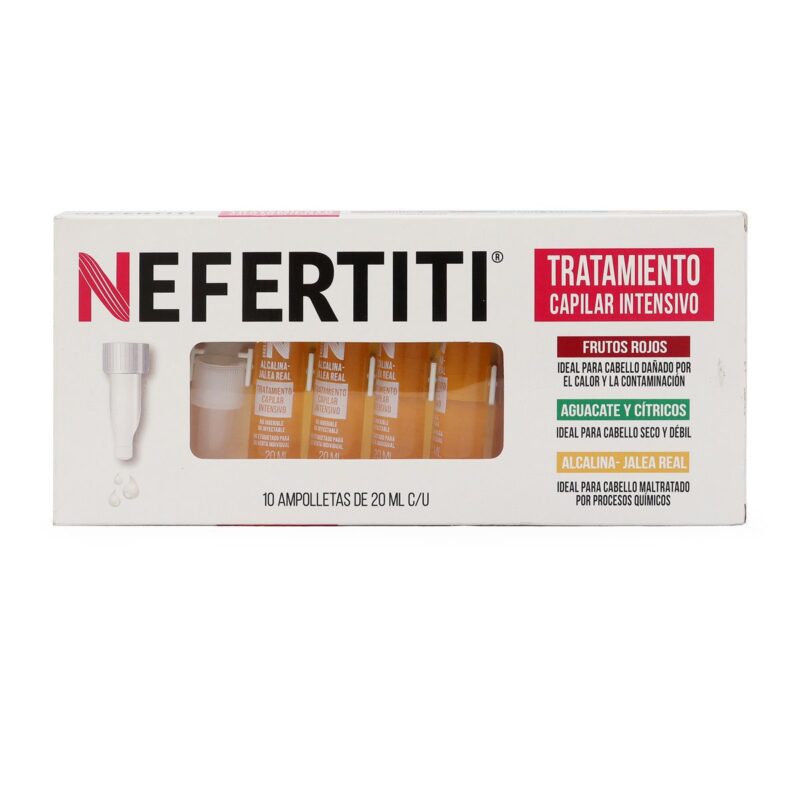 Ampolletas para Cabello Alcalina-Jalea Real Nefertiti 10 pz 20 ml