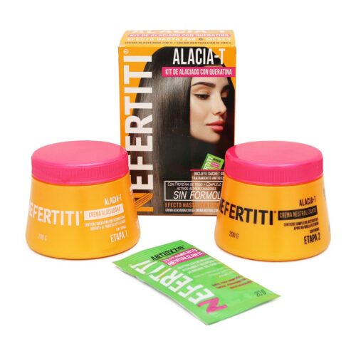 Alaciado Permanente Liso Perfecto Queratina Nefertiti Alacia-T 3 pz