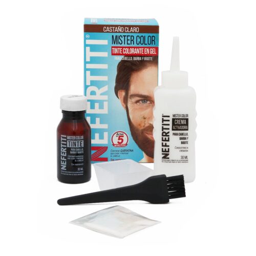 Tinte para Barba y Cabello en Gel Castaño Claro Nefertiti Mister Color 30 ml