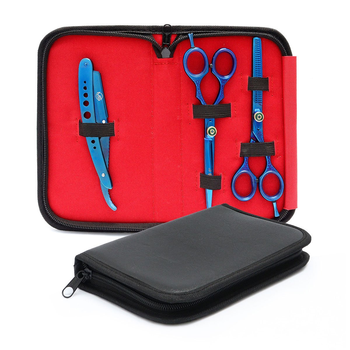 Tijeras para Cortar Cabello con Porta Navaja MS 3 pz - Imagen 2