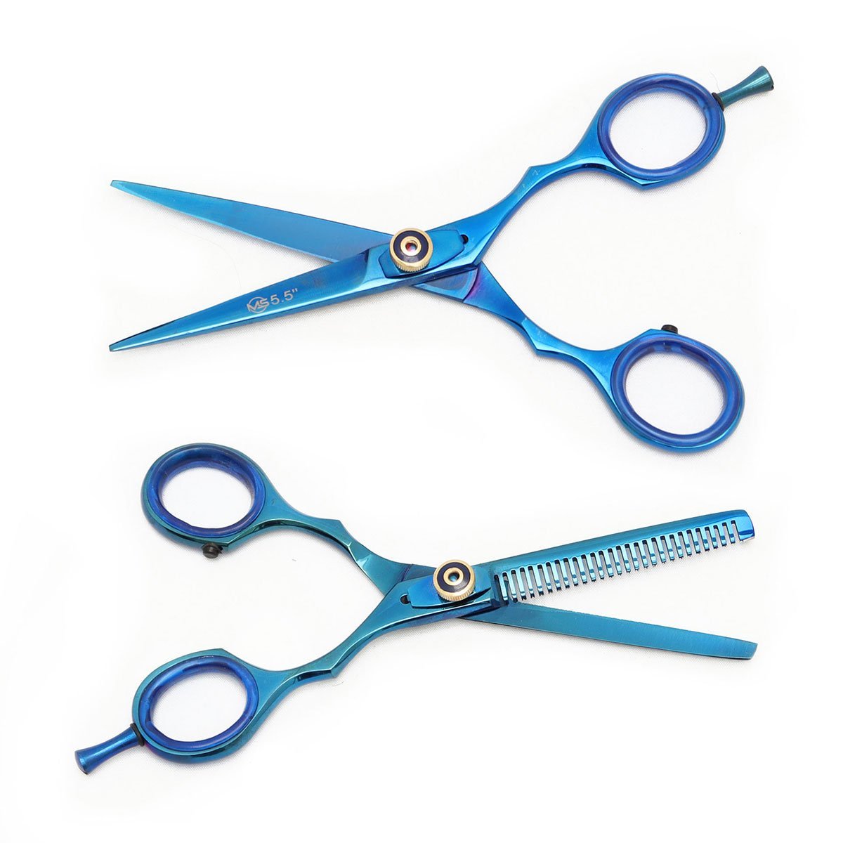 Tijeras para Cortar Cabello Azul Acero MS 2 pz