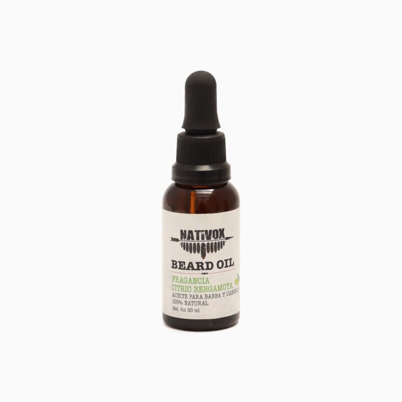 Aceite para Barba y Cabello Citric Bergamota Nativox 30 ml