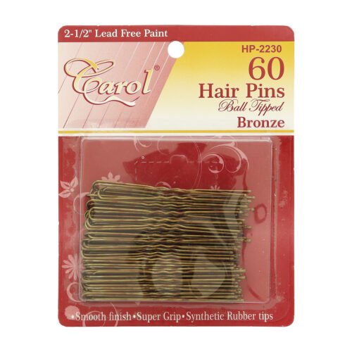 Horquilla para Cabello con Goma Bronce Grande Carol 60 piezas