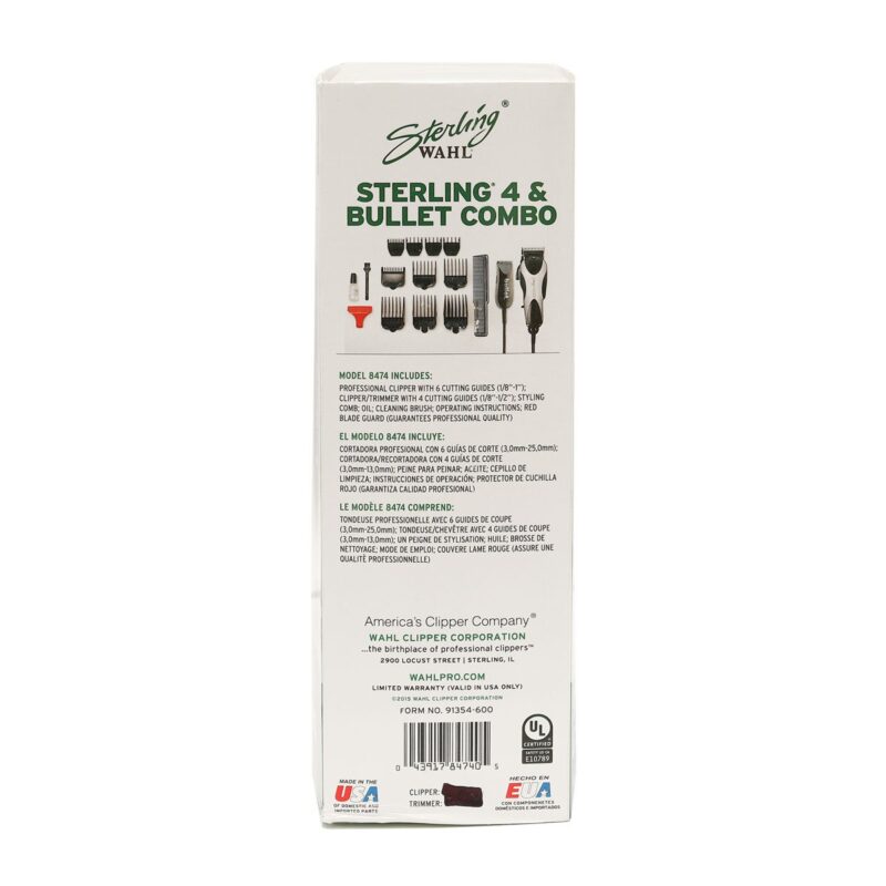 Maquina para Cortar Cabello Sterling 4 & Bullet Combo Wahl