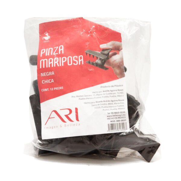 Pinza para Cabello Mariposa Negra Chica Ari 12 piezas