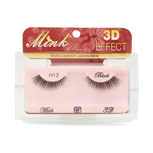 Pestañas Mink H12 Black 3D Carol 1 Par