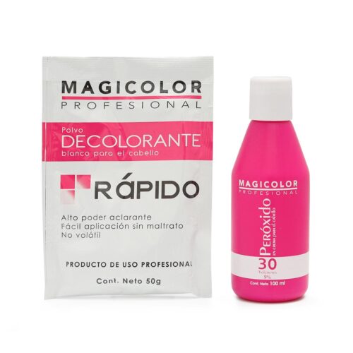 Peróxido para Cabello con Decolorante en Polvo Magicolor Rosa