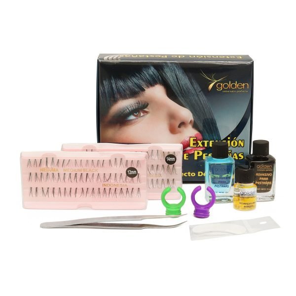 Kit Extensión de Pestañas Eyebrown Negro Golden 9 pz