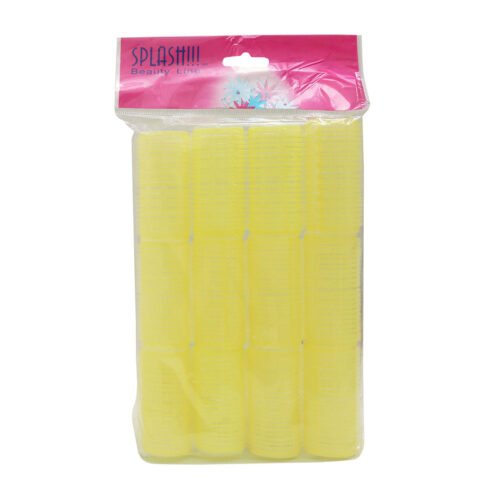 Tubo para Cabello con Velcro Amarillo 1484-32 Splash 12 pz