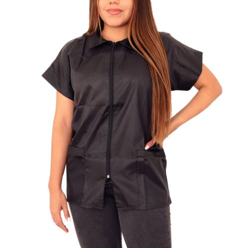Filipina para Estilista con Mangas Negras por Tallas Karla
