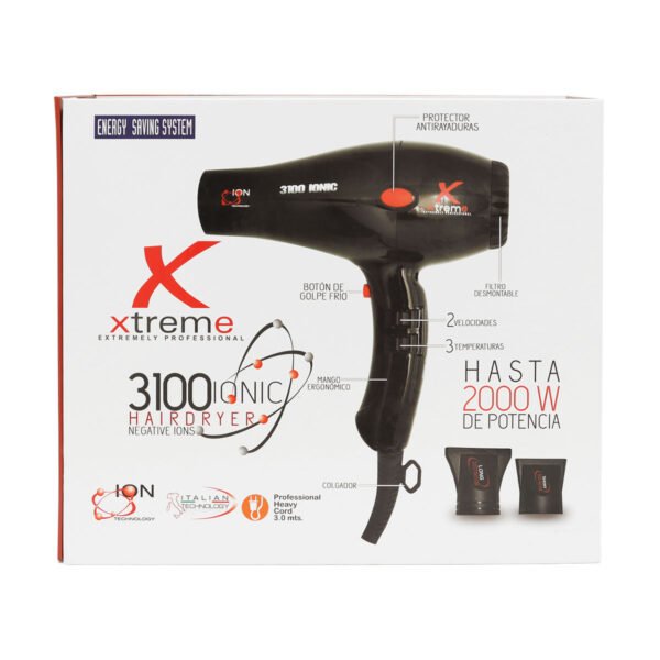 Secadora de Cabello con Iones Negativos 3100 Xtreme