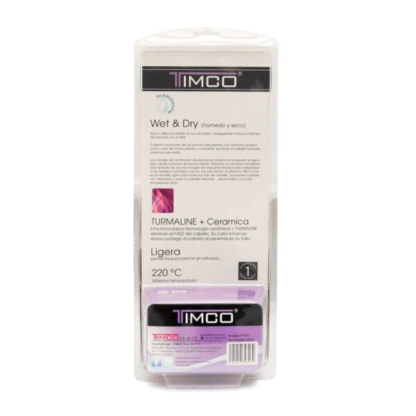 Plancha para Cabello Alaciadora Húmedo y Seco Timco