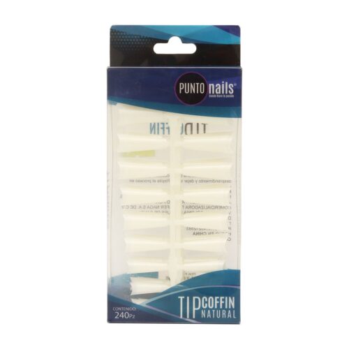 Tips de Uñas Postizas Coffin Natural Punto Nails 240 pz