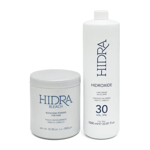 Decolorante para Cabello 350 g + Peróxido 30 Volúmenes 1 L Hidra
