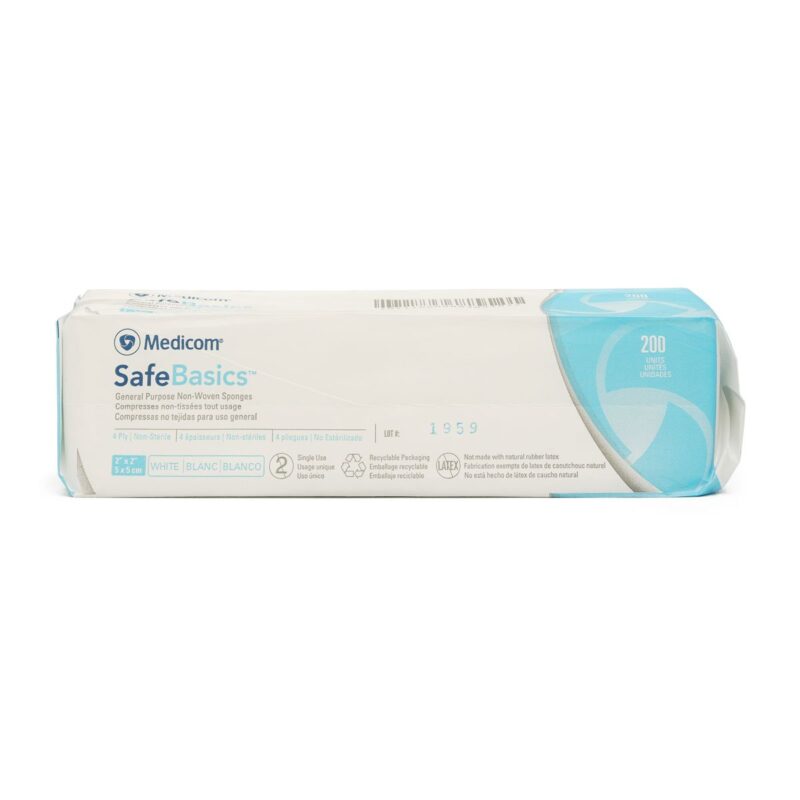 Gasas para Uñas de Tela Blanca Safe Basics Medicom 200 pz