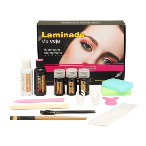 Planchado de Cejas con Pigmentos en Kit Golden 24 pz