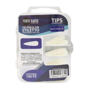 Tips de Uñas Stiletto Natural XL Punto Nails 100 pz