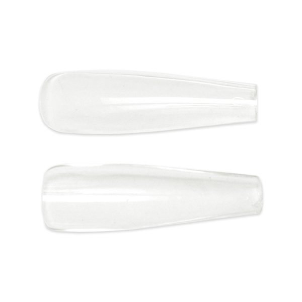 Tips de Uñas Coffin Curva Cristal  XL Punto Nails 100 pz