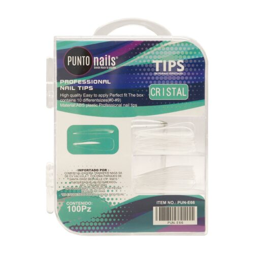 Tips de Uñas Stiletto Cristal XL Punto Nails 100 pz