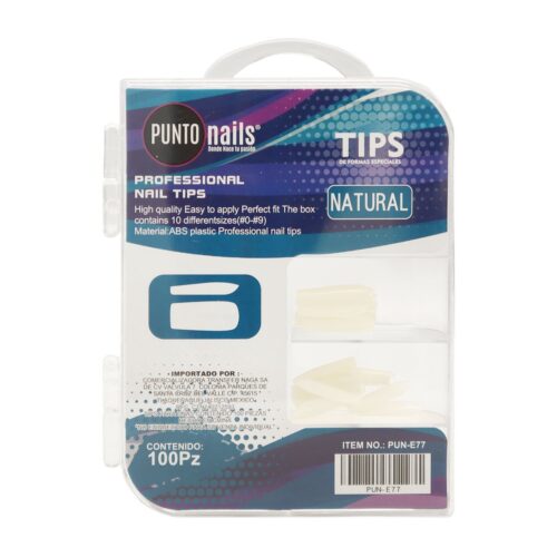 Tips de Uñas Short Square Natural Punto Nails 100 pz