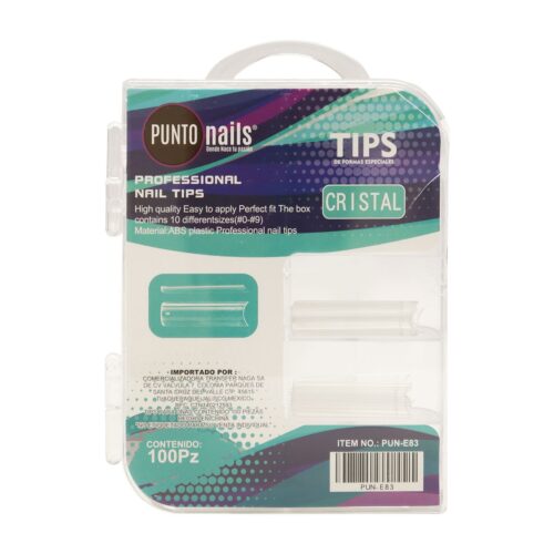 Tips de Uñas Square Plana Cristal XL Punto Nails 100 pz