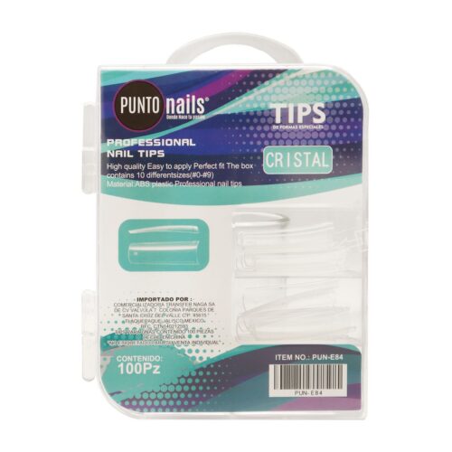 Tips de Uñas Square Classic Cristal XL Punto Nails 100 pz