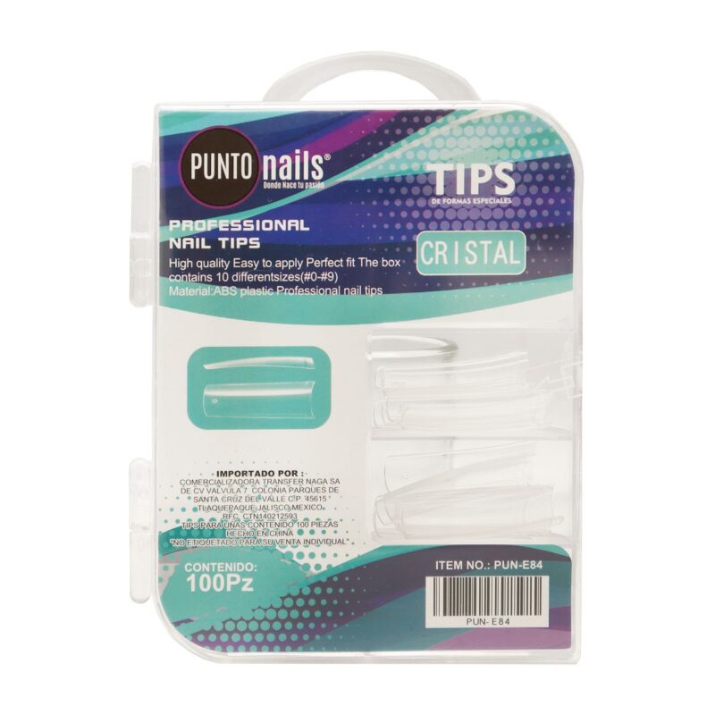 Tips de Uñas Square Classic Cristal XL Punto Nails 100 pz