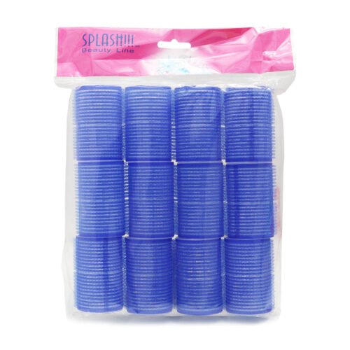 Tubo para Cabello con Velcro Azul Marino 1482-40 Splash 12 pz