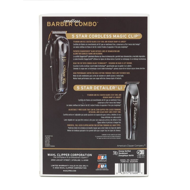 Maquina para Cortar Cabello Barber Combo Cordless Wahl - Imagen 3